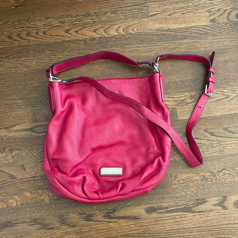 Elegant Pink Leather Shoulder Bag